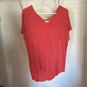 pink republic orange v neck
